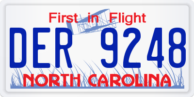 NC license plate DER9248