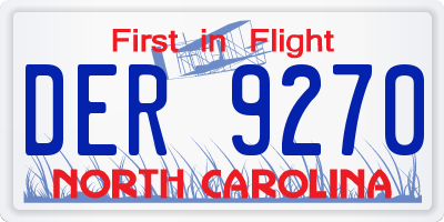NC license plate DER9270