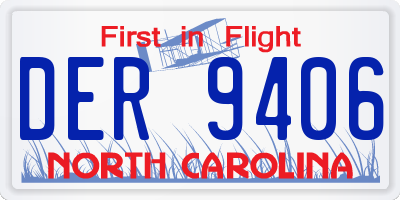 NC license plate DER9406