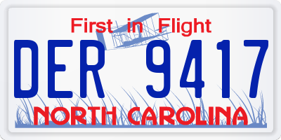 NC license plate DER9417