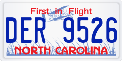NC license plate DER9526