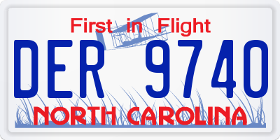 NC license plate DER9740