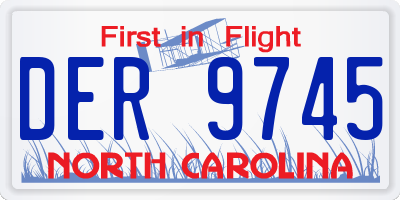 NC license plate DER9745