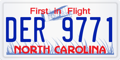 NC license plate DER9771
