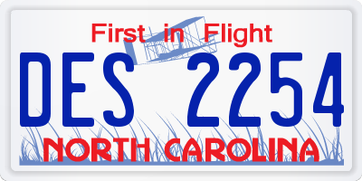 NC license plate DES2254