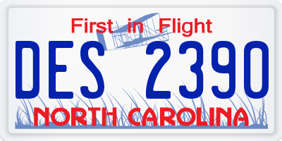 NC license plate DES2390