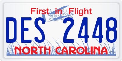 NC license plate DES2448