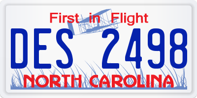 NC license plate DES2498