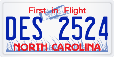 NC license plate DES2524