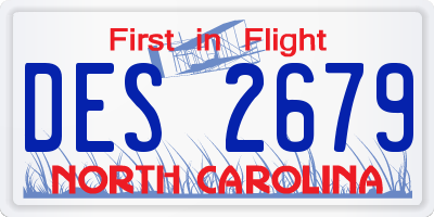 NC license plate DES2679