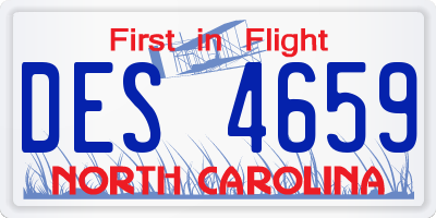 NC license plate DES4659