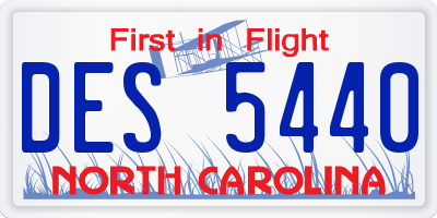 NC license plate DES5440