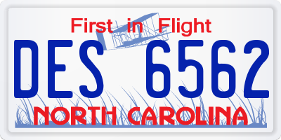 NC license plate DES6562