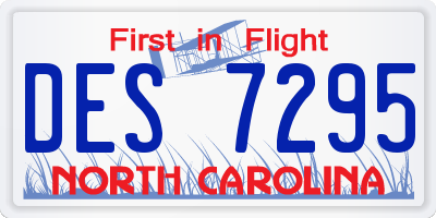 NC license plate DES7295