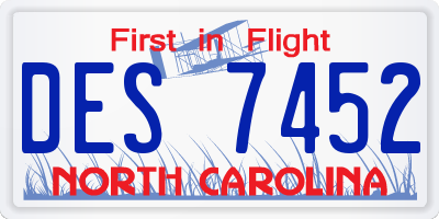 NC license plate DES7452