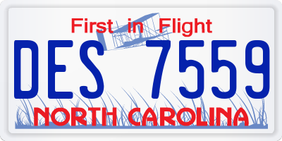 NC license plate DES7559