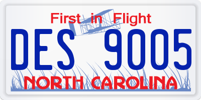 NC license plate DES9005
