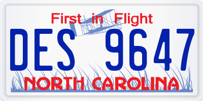 NC license plate DES9647