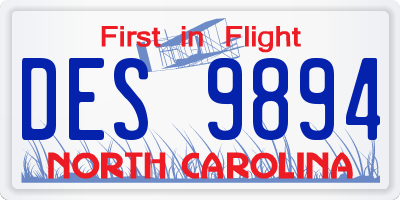NC license plate DES9894