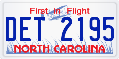 NC license plate DET2195