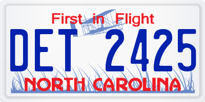 NC license plate DET2425