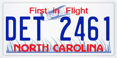 NC license plate DET2461