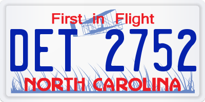 NC license plate DET2752
