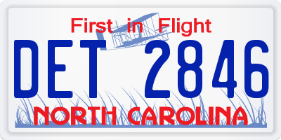 NC license plate DET2846
