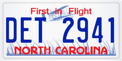 NC license plate DET2941