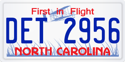 NC license plate DET2956