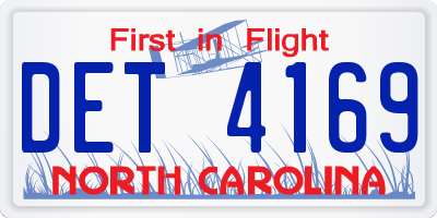 NC license plate DET4169