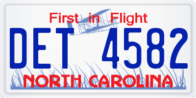 NC license plate DET4582