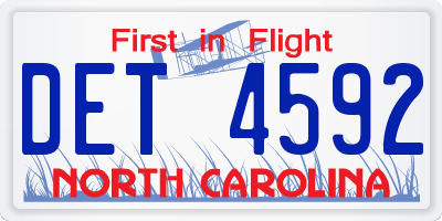 NC license plate DET4592