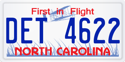 NC license plate DET4622