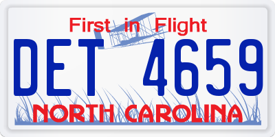 NC license plate DET4659