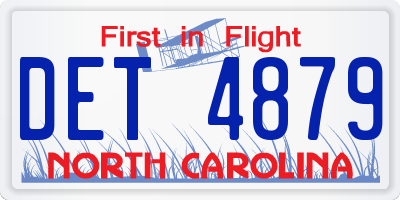 NC license plate DET4879