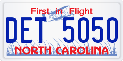 NC license plate DET5050