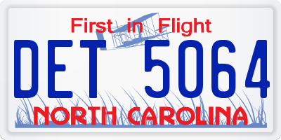 NC license plate DET5064