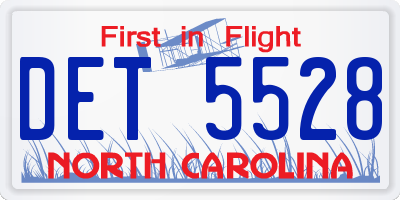 NC license plate DET5528