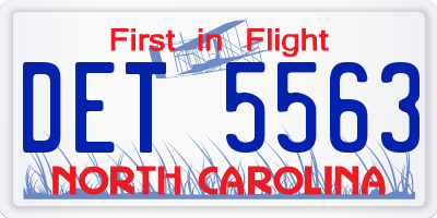 NC license plate DET5563