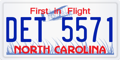 NC license plate DET5571