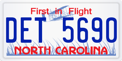 NC license plate DET5690