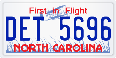 NC license plate DET5696