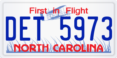 NC license plate DET5973