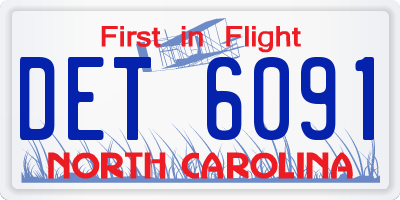 NC license plate DET6091