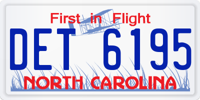 NC license plate DET6195