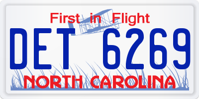 NC license plate DET6269