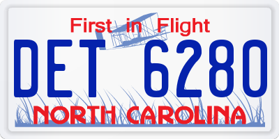 NC license plate DET6280