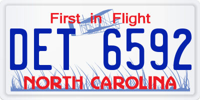 NC license plate DET6592