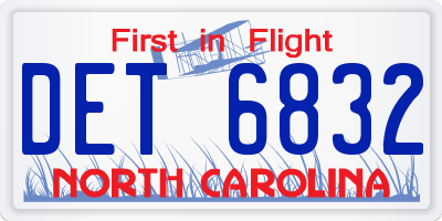 NC license plate DET6832